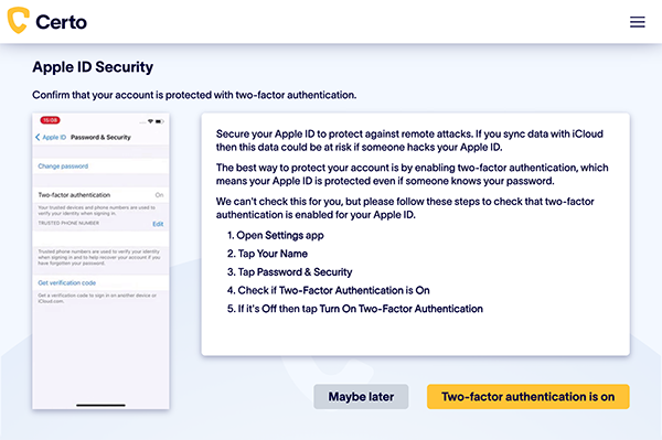 Scanning Apple ID