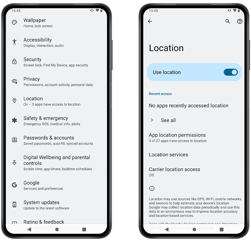 How to disable location tracking on Android