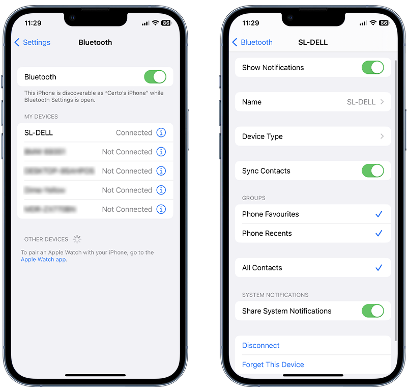 Removing unknown Bluetooth devices on iPhone