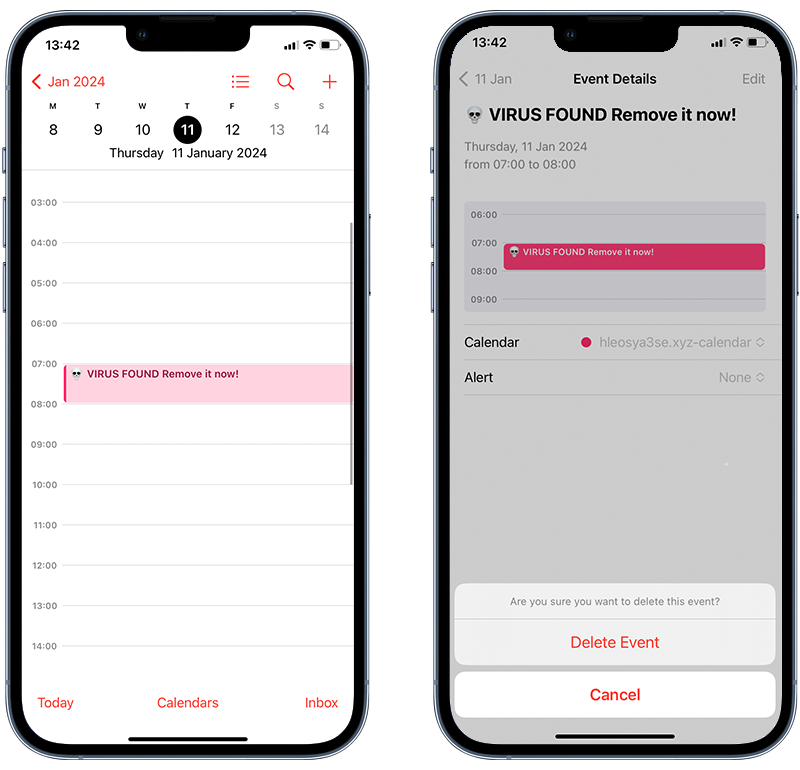 1 bad event calendar delete for how to get rid of iphone calendar virus article