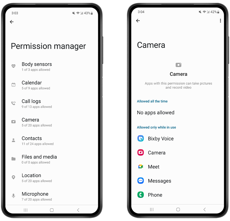 Check your app permissions Android